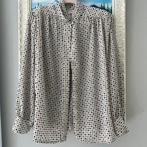 Josephine women's top plus size 2X 20W geometric blouse lightweight buttons